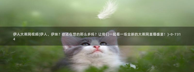 伊人观看视屏：伊人大蕉网视频(伊人、伊妹？你还在想的那么多吗？让我们一起看一场全